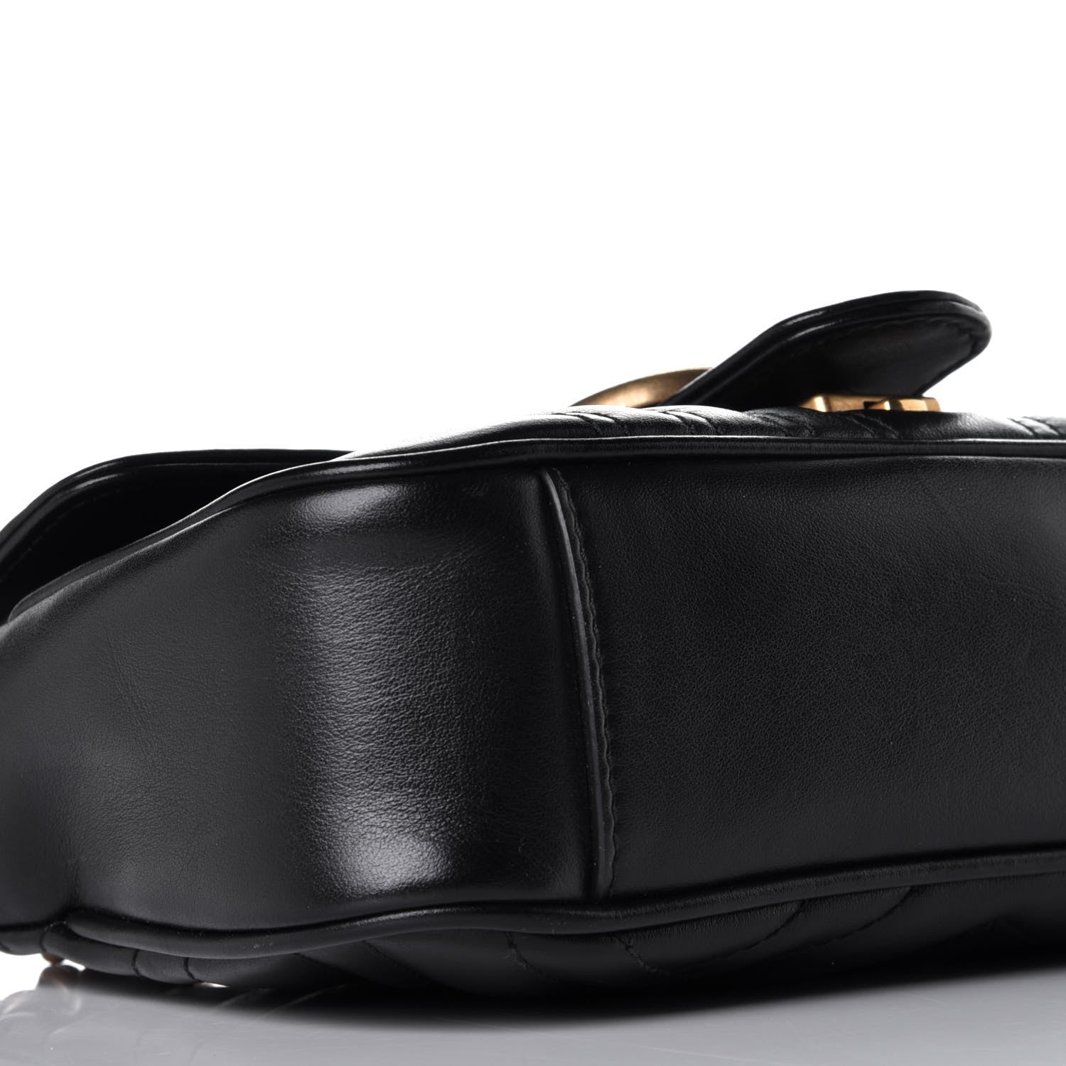 Gucci Calfskin Matelasse Mini GG Marmont Shoulder Bag Black 7 of 8