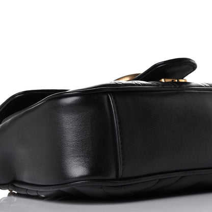 Gucci Calfskin Matelasse Mini GG Marmont Shoulder Bag Black 7 of 8