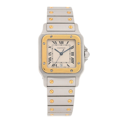 Cartier Stainless Steel 18K Yellow Gold 29mm Santos De Cartier Galbee Quartz Watch 1 of 4