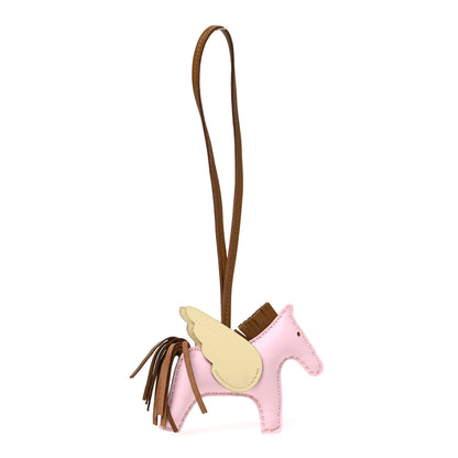 Hermes Milo Lambskin Grigri Rodeo Pegase Horse Bag Charm PM Rose Darling Kraft June Milton 2 of 4