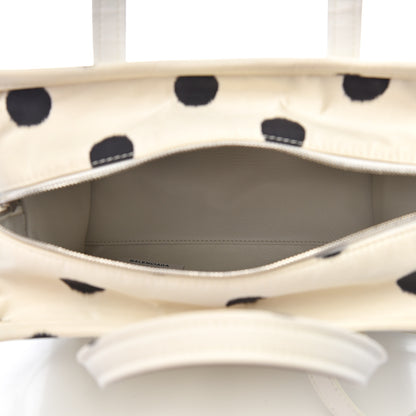 Balenciaga Silk Polka Dot S Bazar Shopper Tote White Black 4 of 9