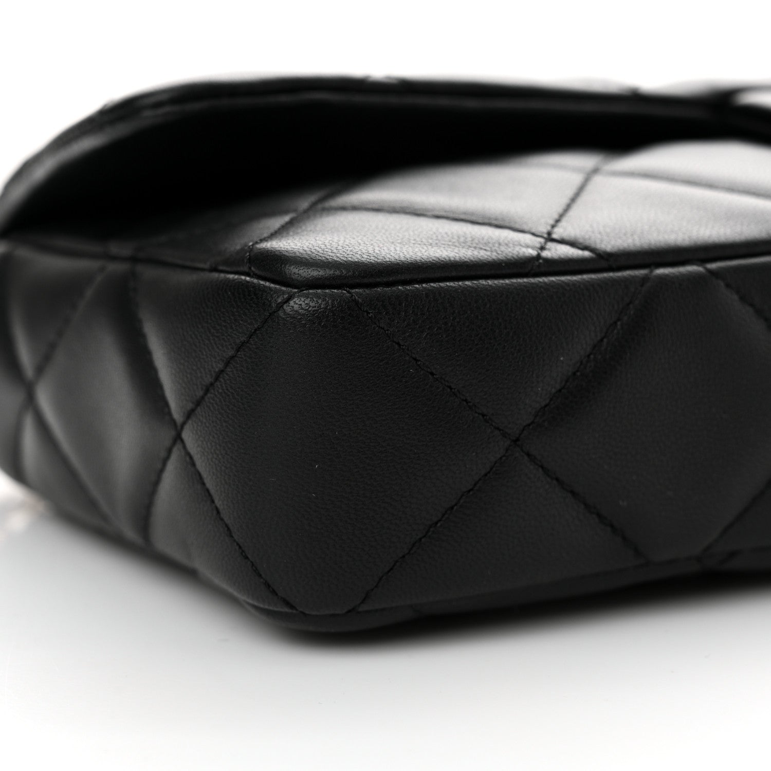 Chanel Lambskin Quilted Pearl CC Flap Clutch Black 9 of 11