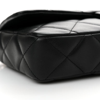 Chanel Lambskin Quilted Pearl CC Flap Clutch Black 9 of 11