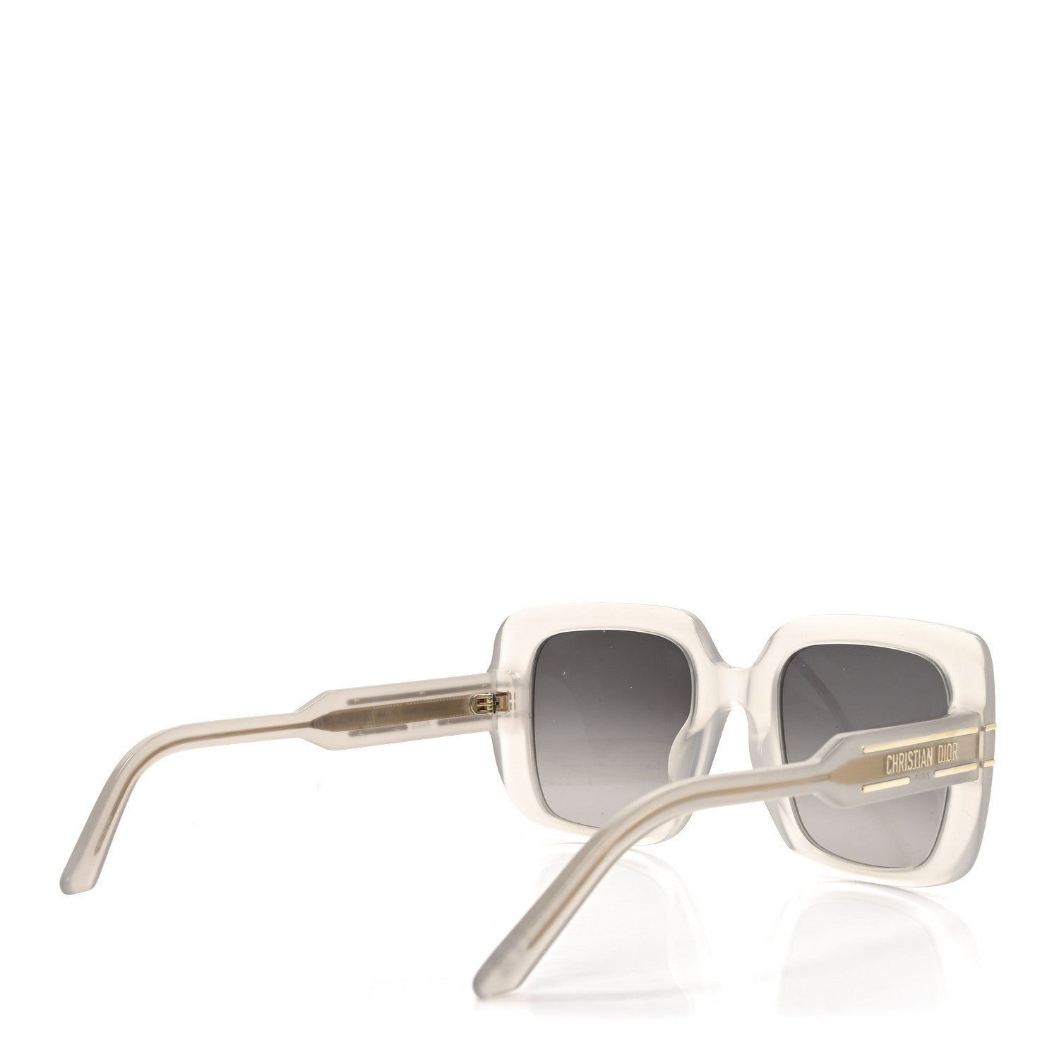 Christian Dior Acetate Diorsignature S11I Square Sunglasses Transparent Shiny Beigegradient Smoke 4 of 6