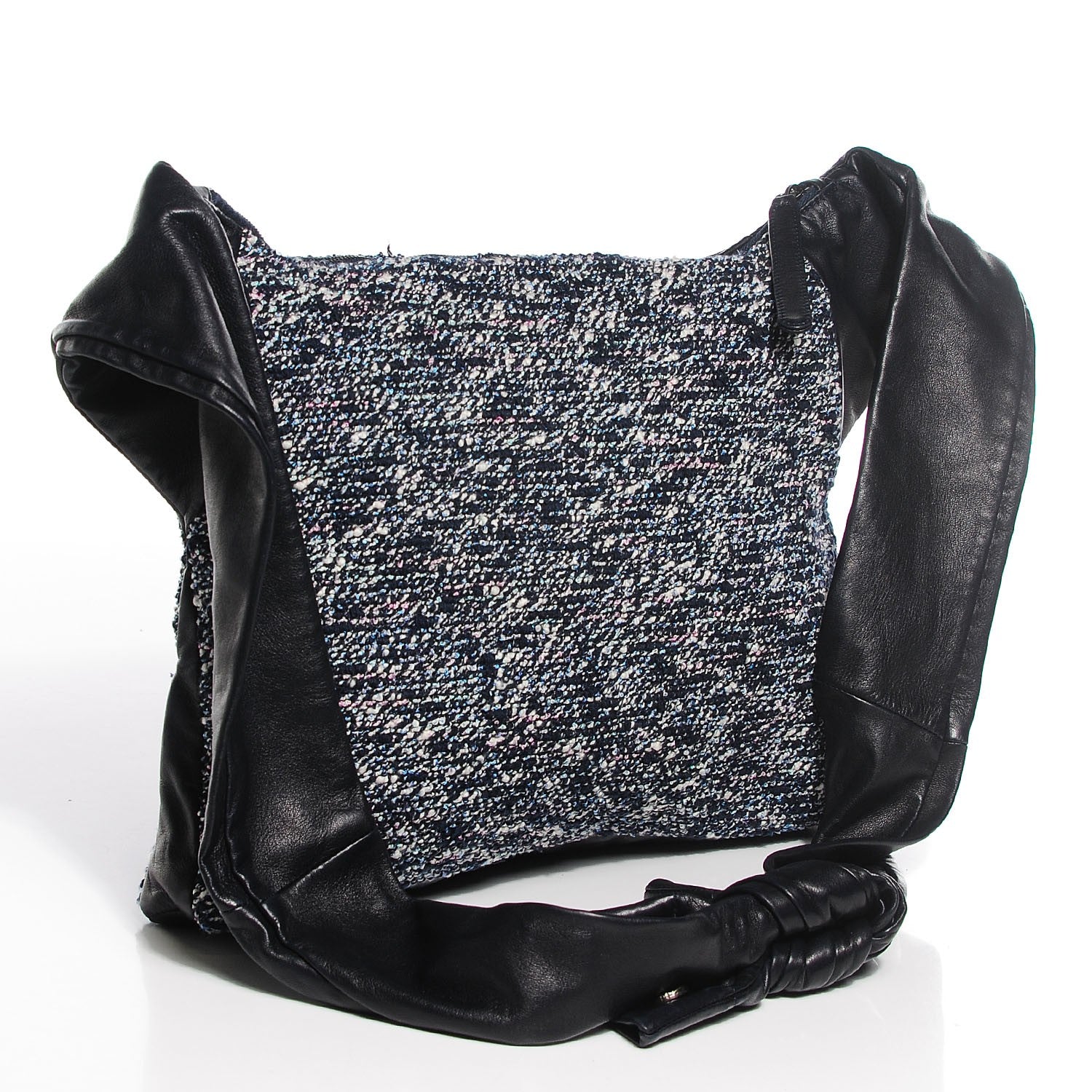Chanel Tweed Lambskin Small Girl Bag Navy 3 of 9