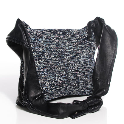 Chanel Tweed Lambskin Small Girl Bag Navy 3 of 9