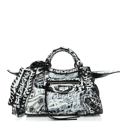 Balenciaga Agneau Arena Graffiti Neo Cagole Handbag XS Black White 1 of 11