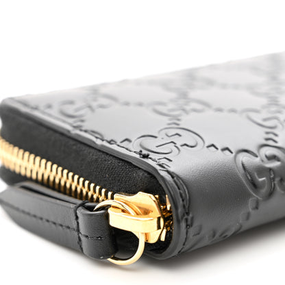 Gucci Guccissima Zip Around Card Case Black 7 of 8
