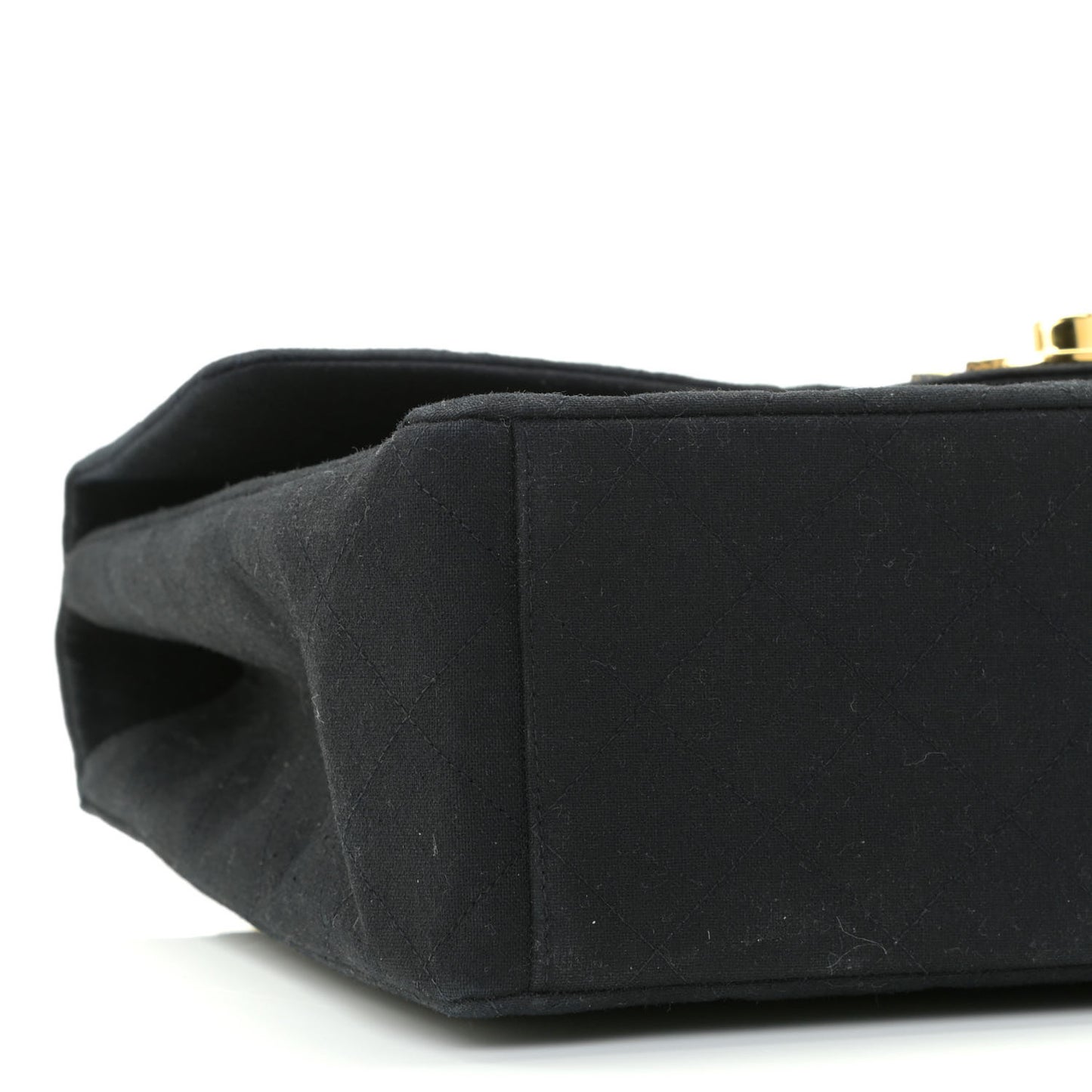 Canvas Quilted XL Jumbo Single Flap Black