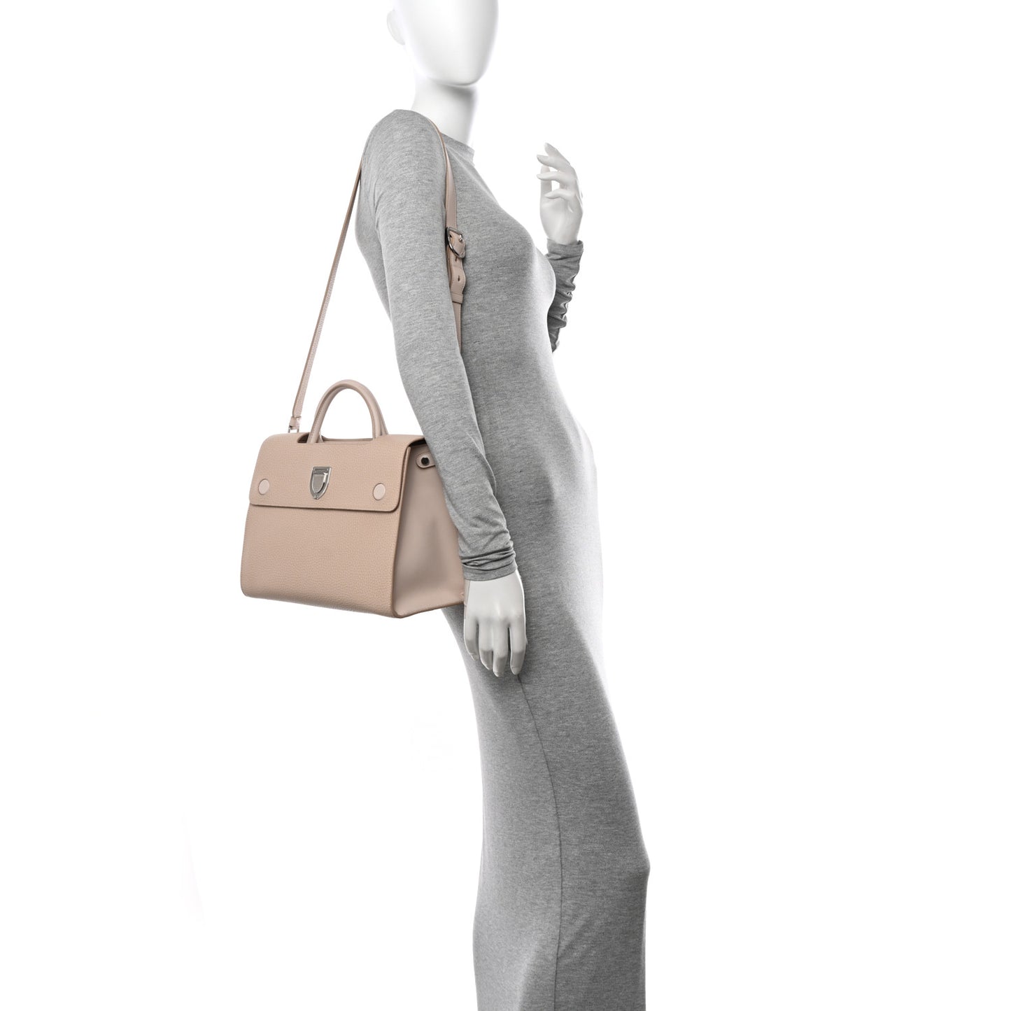 Grained Calfskin Medium Diorever Flap Tapioca