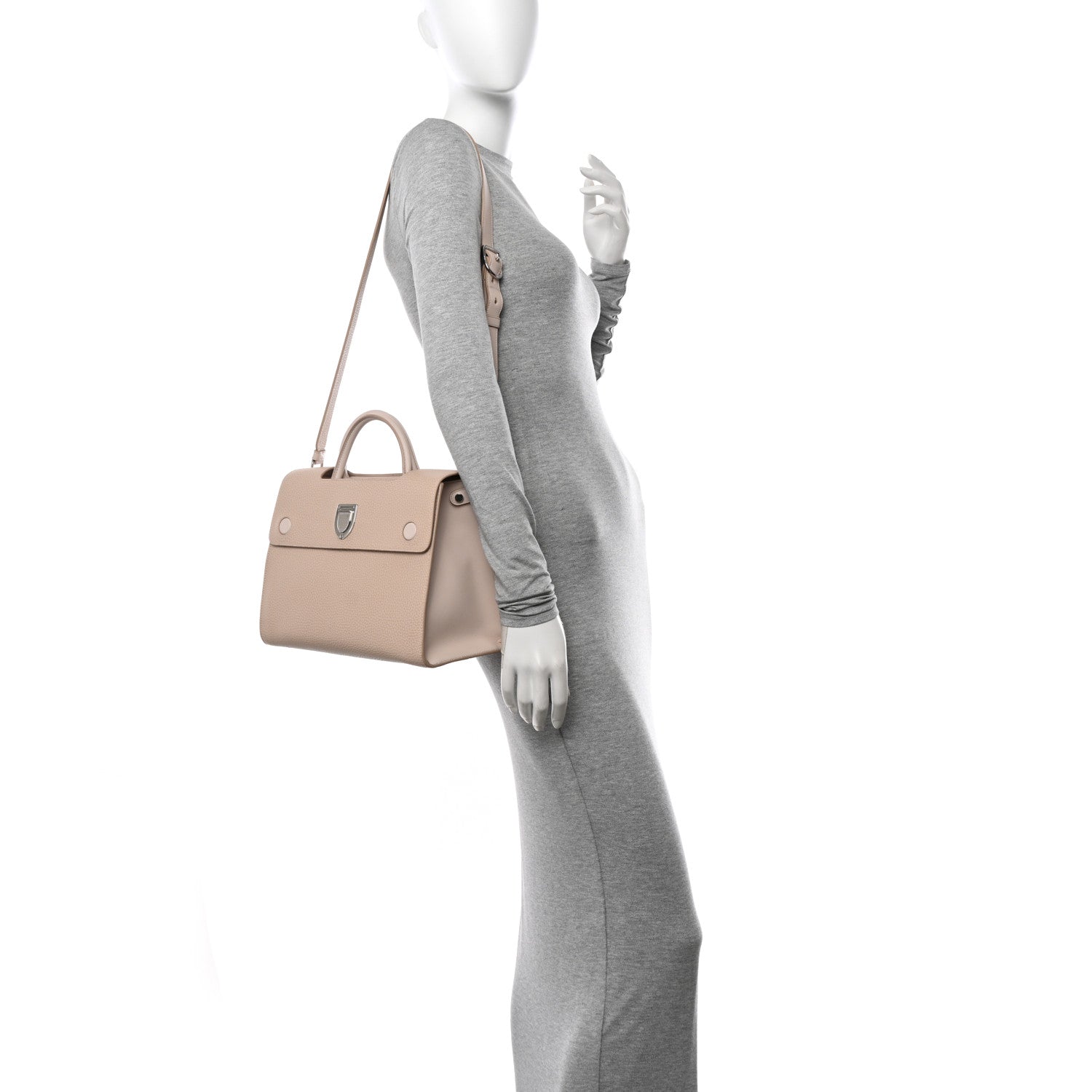 Christian Dior Grained Calfskin Medium Diorever Flap Tapioca 2 of 13