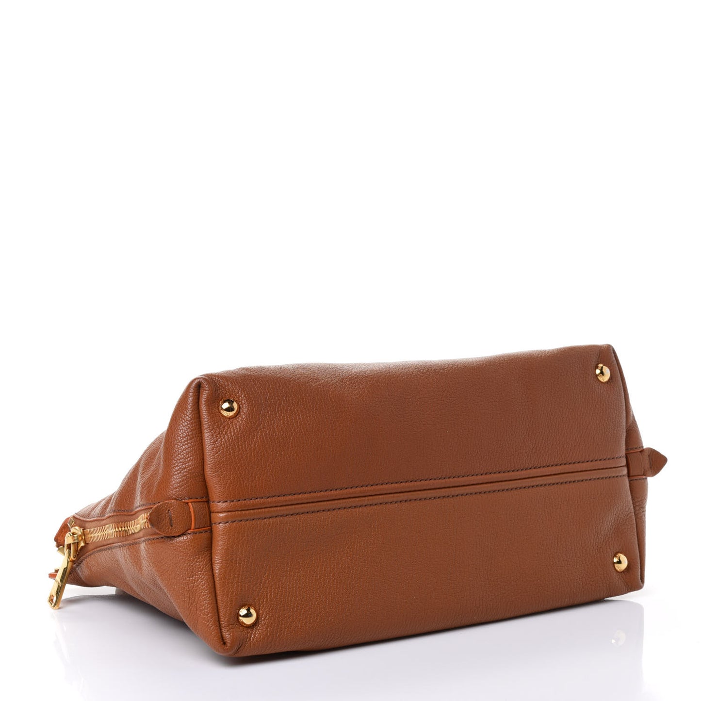 Goatskin Madras Zip Tote Orange