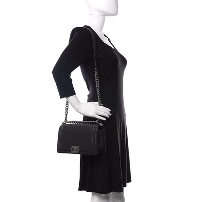 Chanel Caviar Quilted Medium Boy Flap Black 2 of 14