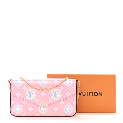 Louis Vuitton Vernis Valentine Felicie Pochette Chain Wallet Light Pink Neon 13 of 13