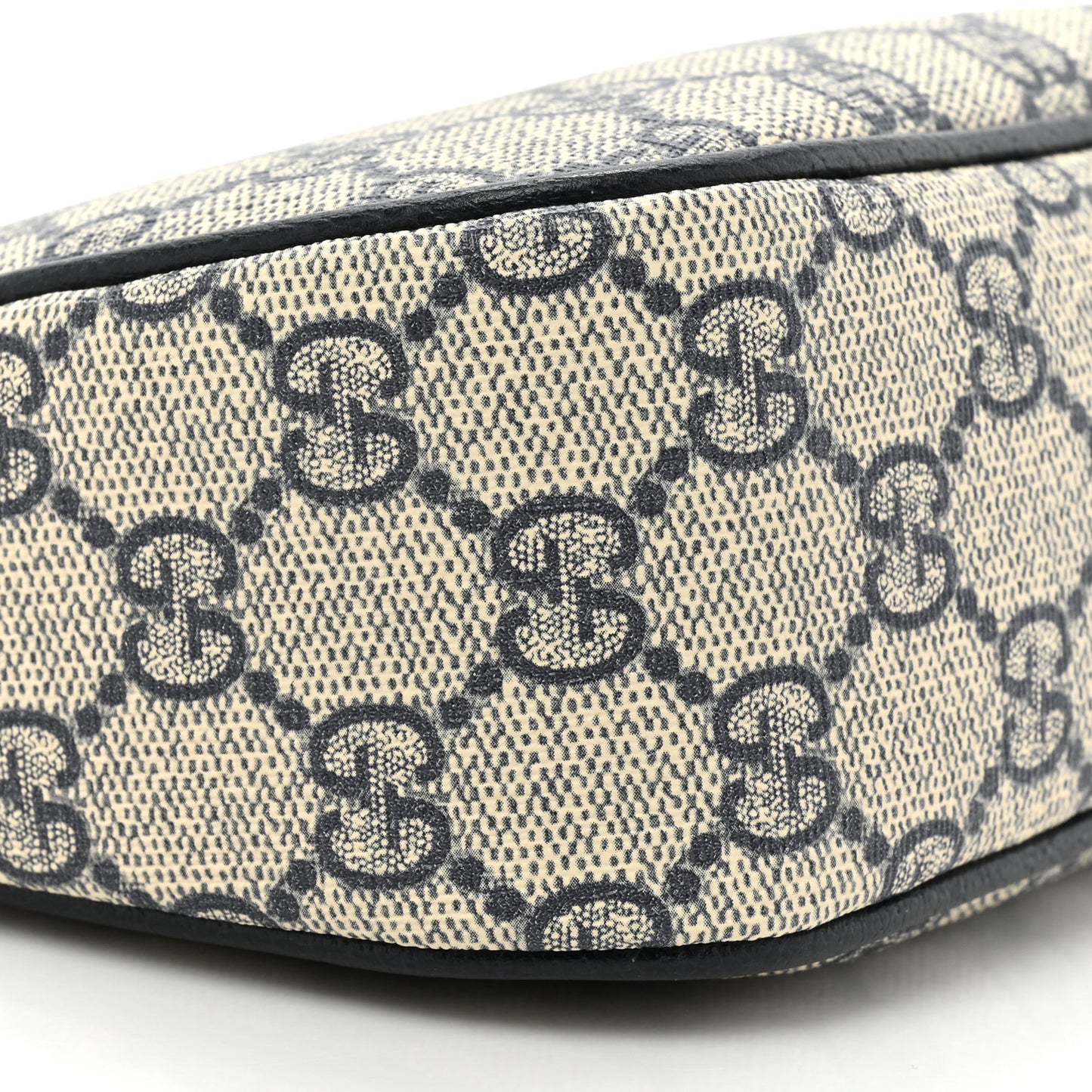 GG Supreme Monogram Textured Dollar Calfskin Web Small Ophidia GG Handbag Beige Blue