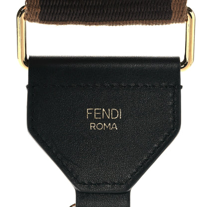 Fendi Ribbon Vitello Seta FF 1974 Adjustable Strap You Fango Marrone Black 3 of 5
