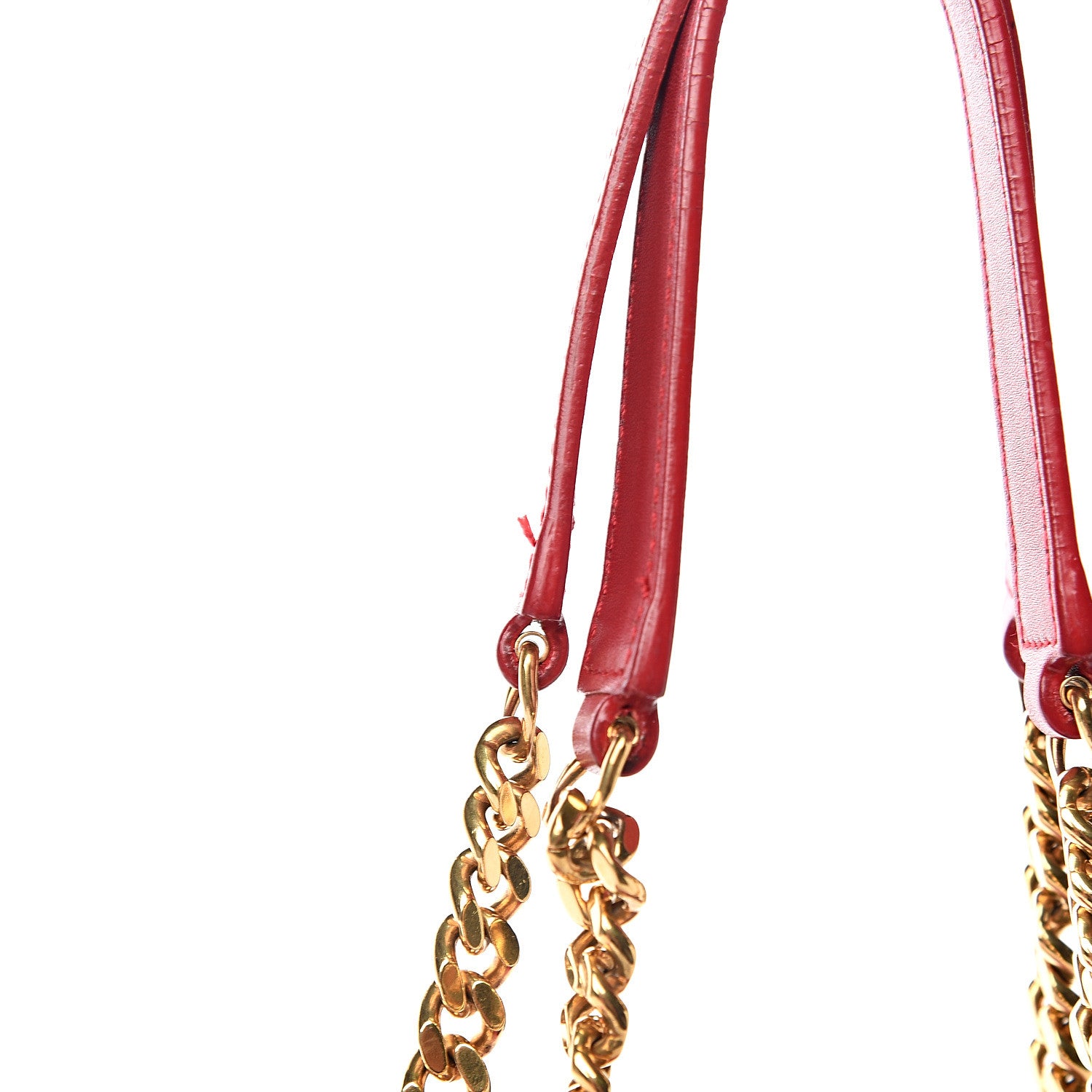 Saint Laurent Smooth Calfskin Matelasse Chevron Monogram Shopping Bag Red 14 of 15