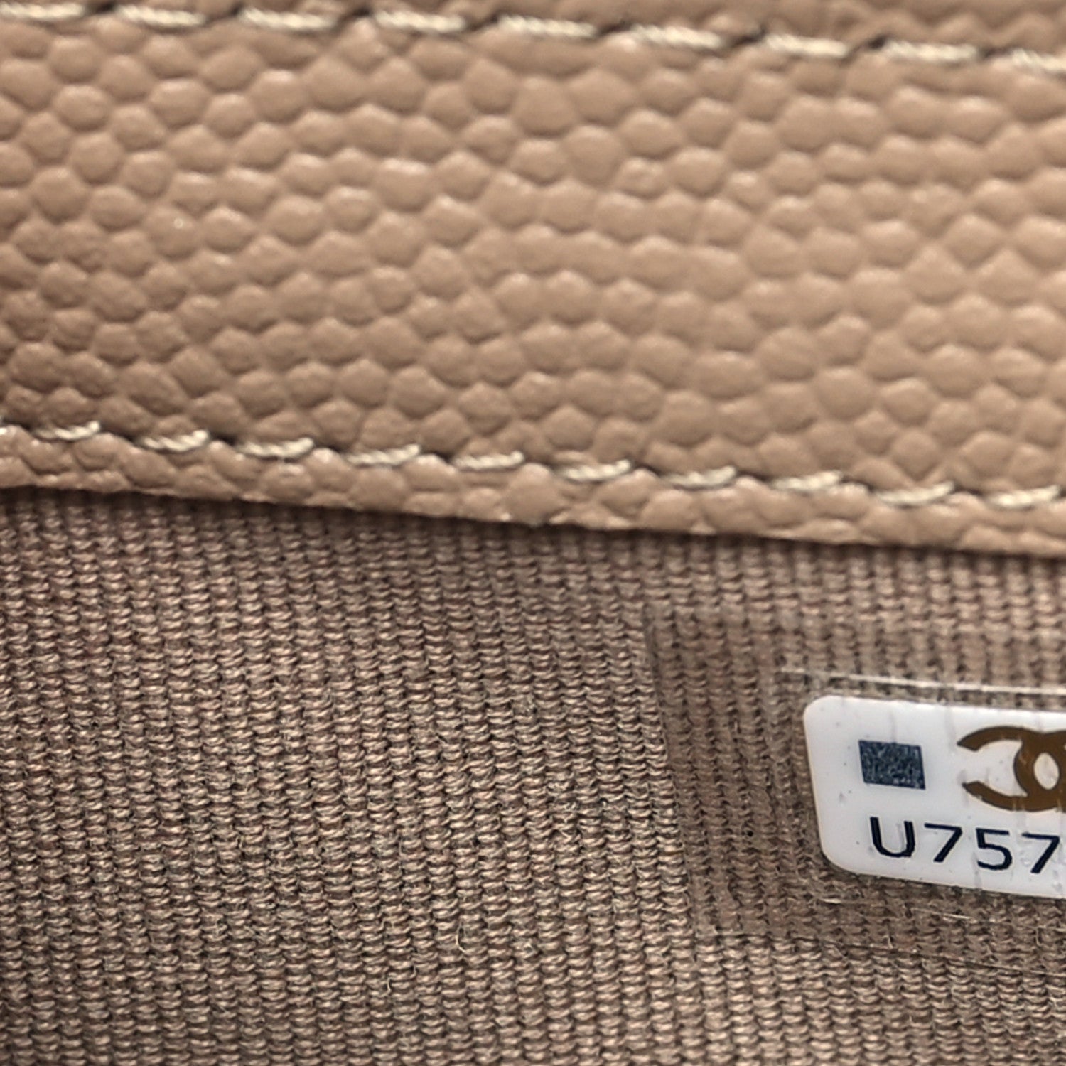 Chanel Caviar Quilted Flap Phone Holder With Chain Beige 8 of 12