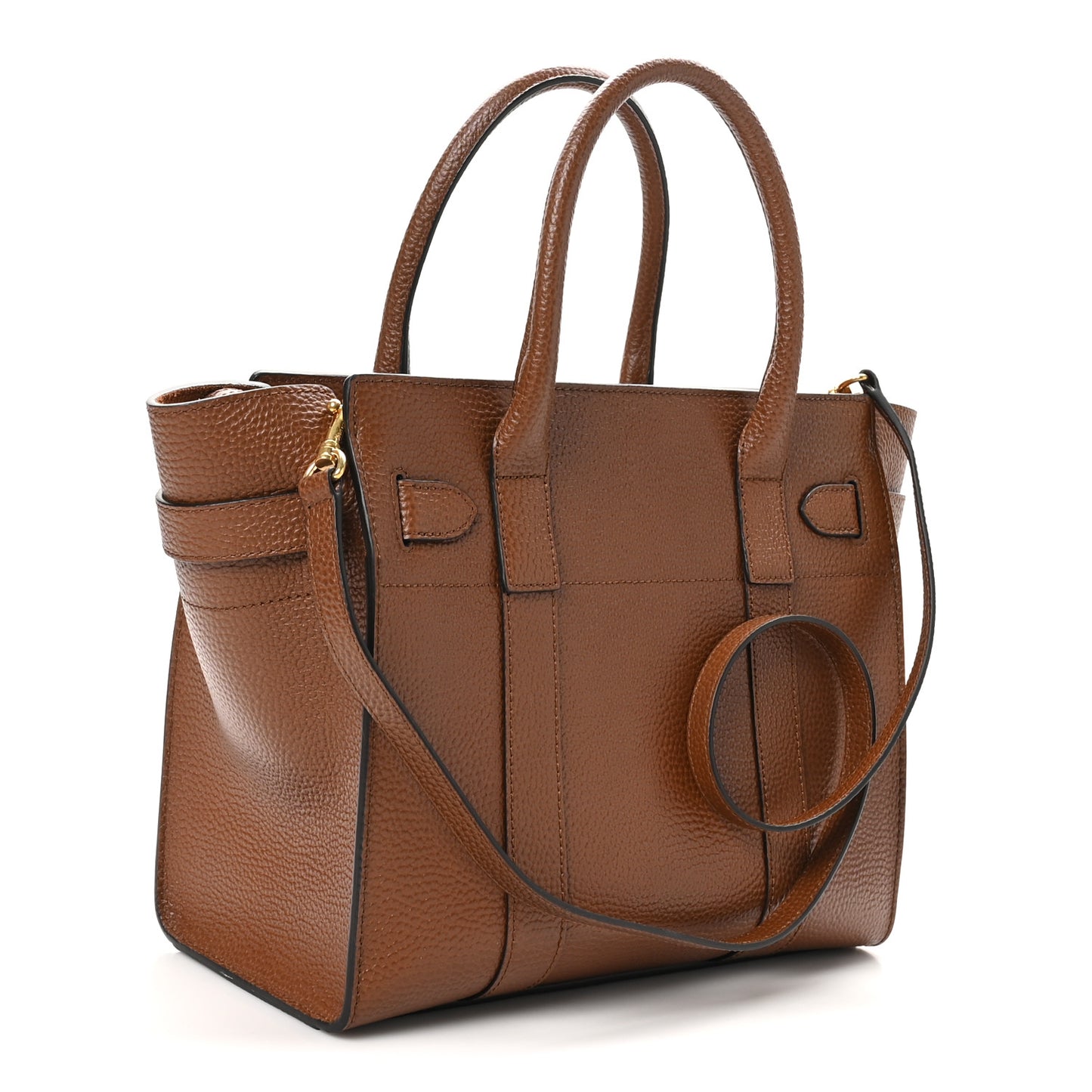 Grain Vegetable Tanned Calfskin Small Zipped Bayswater Oak