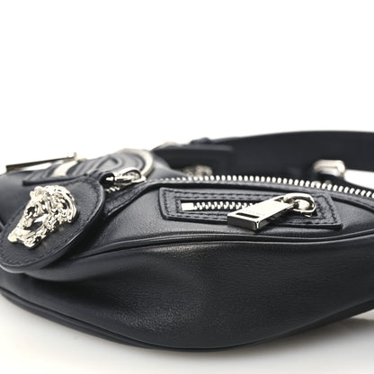 Versace Calfskin Mini Repeat Zip Hobo Black 10 of 10