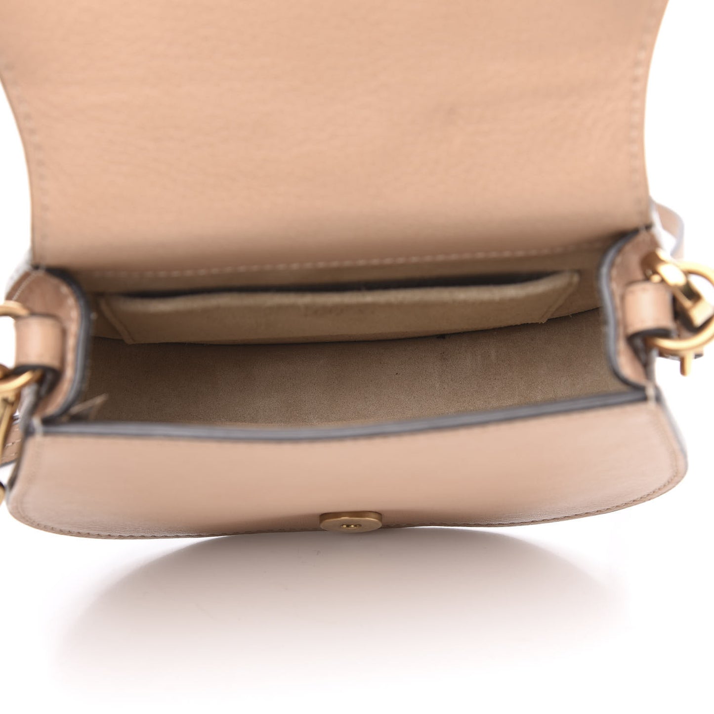 Calfskin Suede Small Nile Bracelet Bag Biscotti Beige
