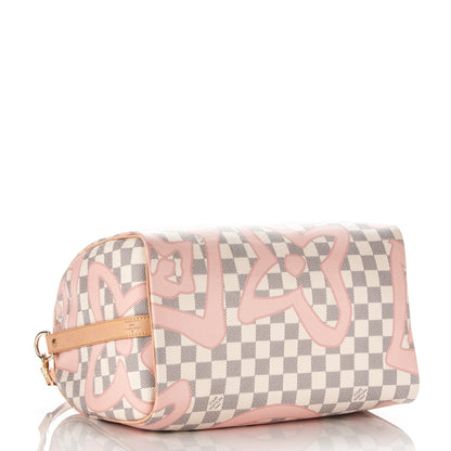 Louis Vuitton Damier Azur Tahitienne Speedy Bandouliere 30 Rose Ballerine 4 of 7