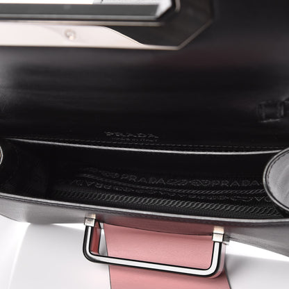 Prada City Calf Plex Ribbon Bag Black Rosa 6 of 9