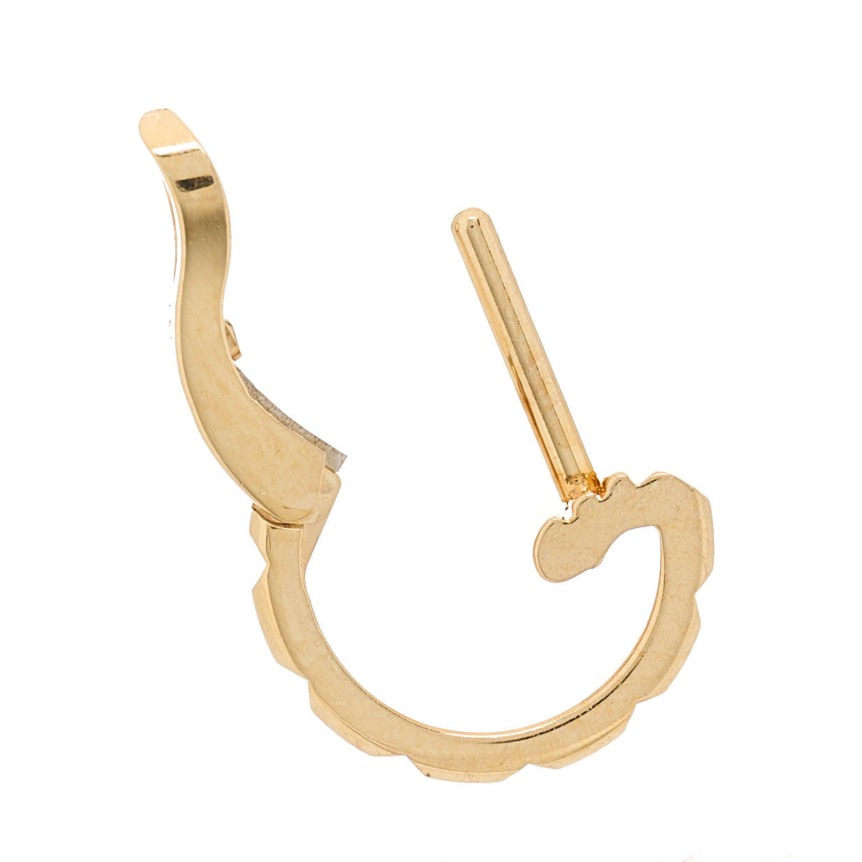 18K Yellow Gold Quatre Clou de Paris Single Hoop Earring