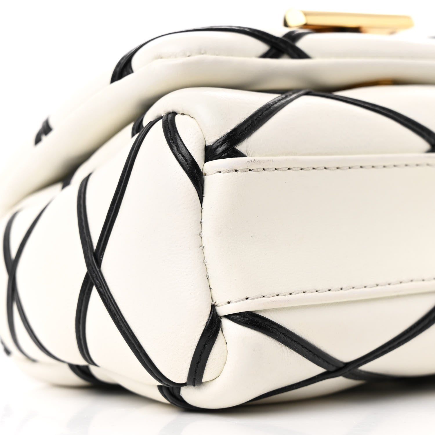 Louis Vuitton Lambskin Malletage Pico GO-14 White Black 8 of 11