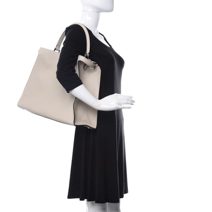 Fendi Vitello Seta Century Large Peekaboo X-Lite Latte Balena 2 of 8