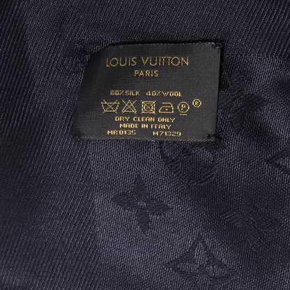 Louis Vuitton Silk Wool Monogram Shawl Black 5 of 7