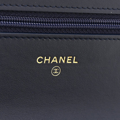 Chanel Denim Quilted Chanel 19 Wallet On Chain WOC Blue 6 of 11