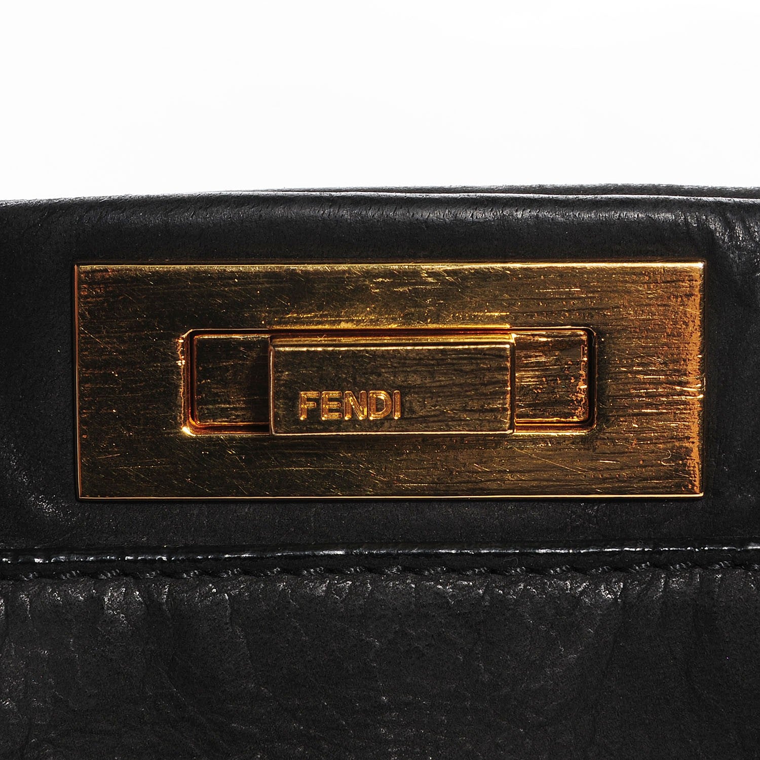 Fendi Buffalo Vitello Large Peekaboo Iconic Satchel Black 6 of 11