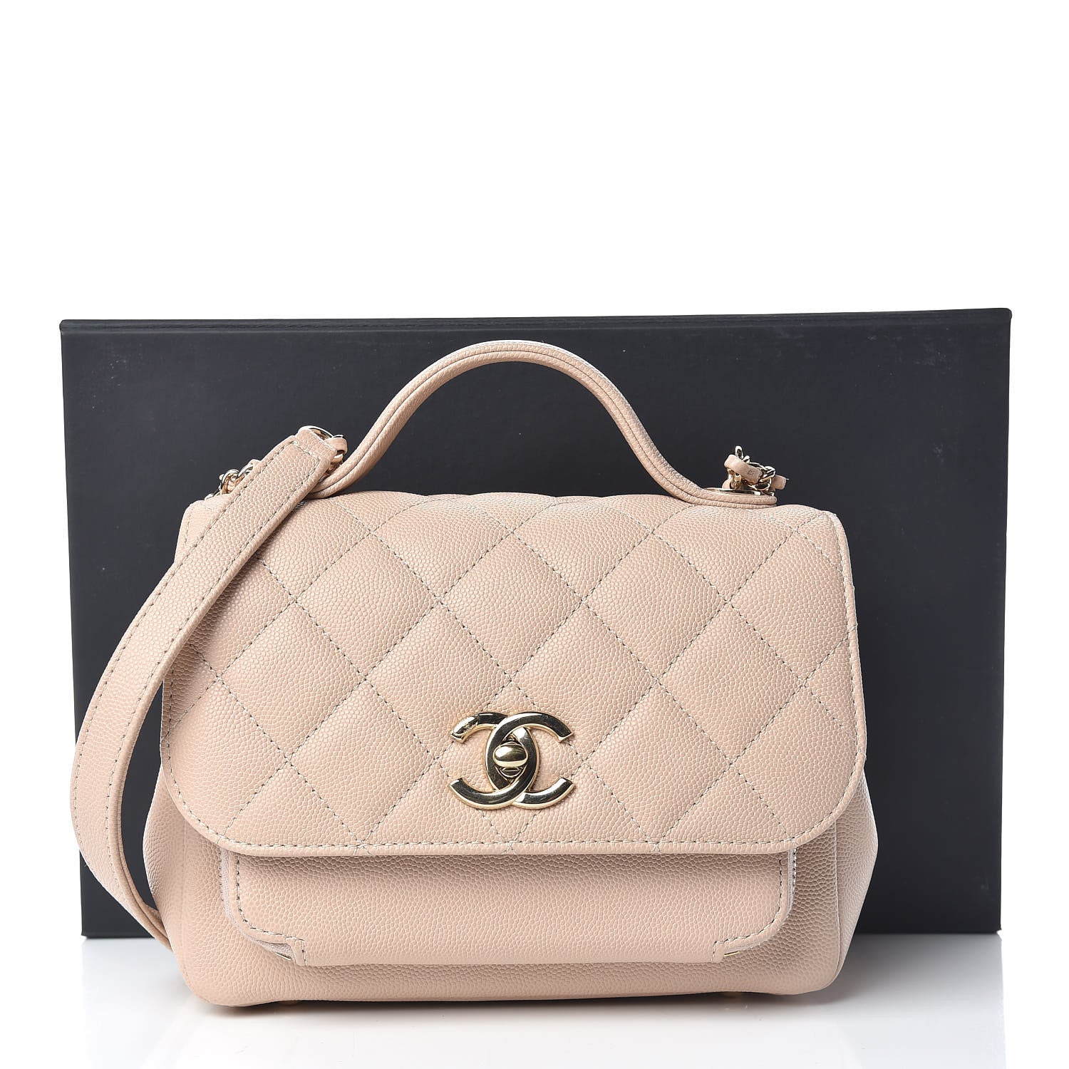Chanel Caviar Quilted Small Business Affinity Flap Beige 10 of 10