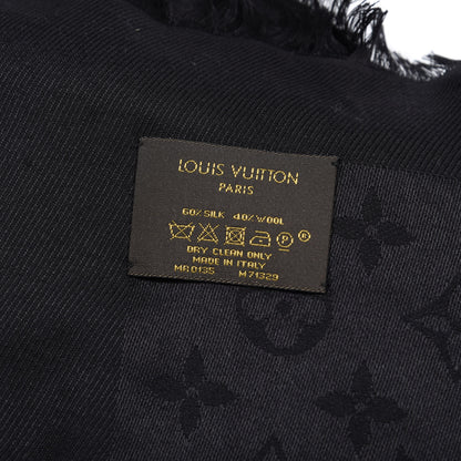 Louis Vuitton Silk Wool Monogram Shawl Black 2 of 3