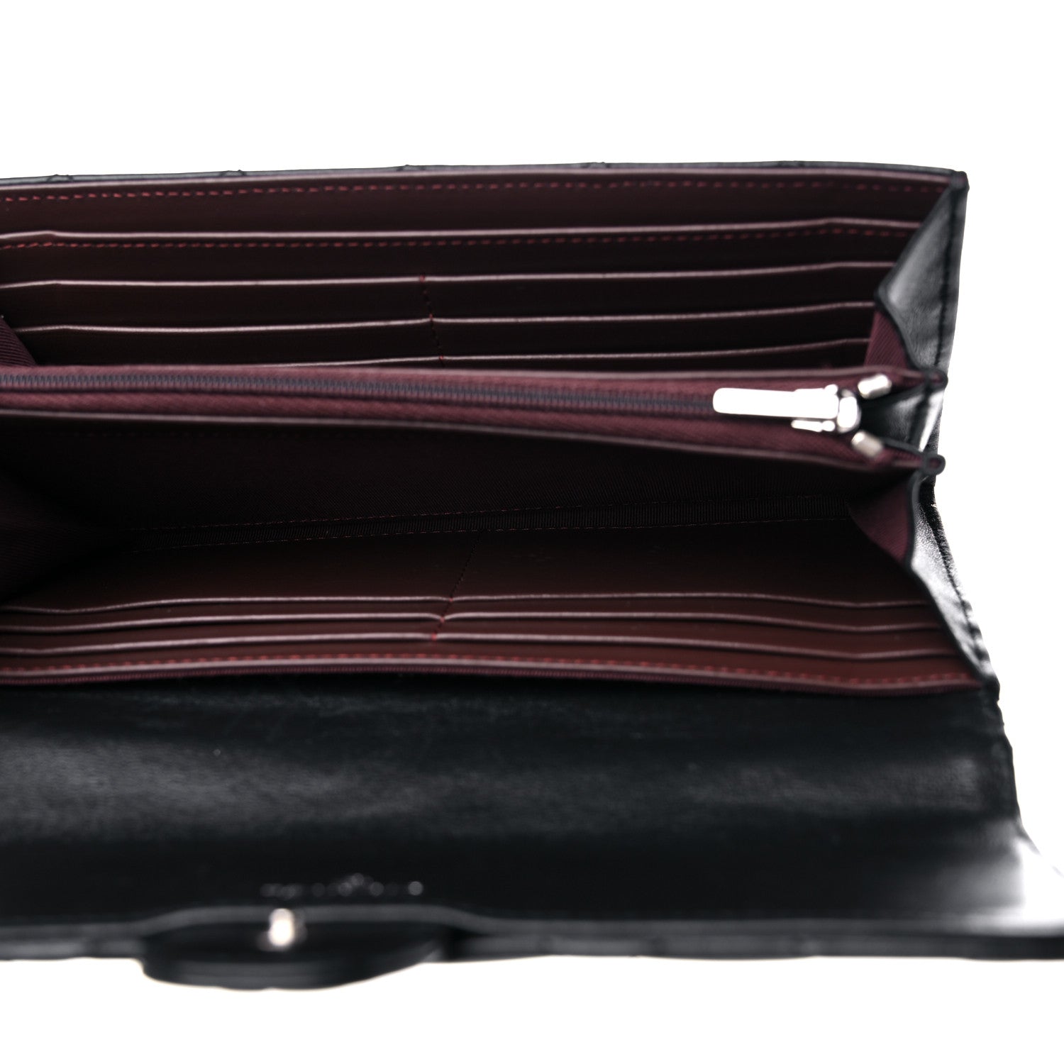 Chanel Lambskin Quilted Large Gusset Flap Wallet Black 5 of 12