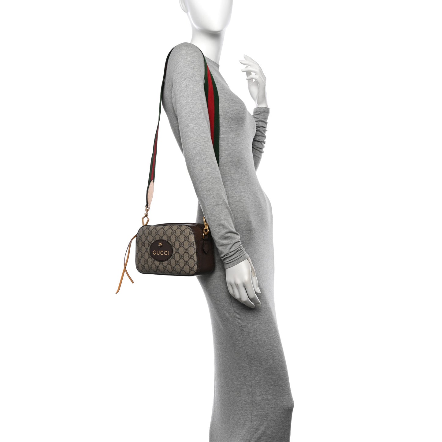 GG Supreme Monogram Web Neo Vintage Shoulder Bag Beige New Acero Crop