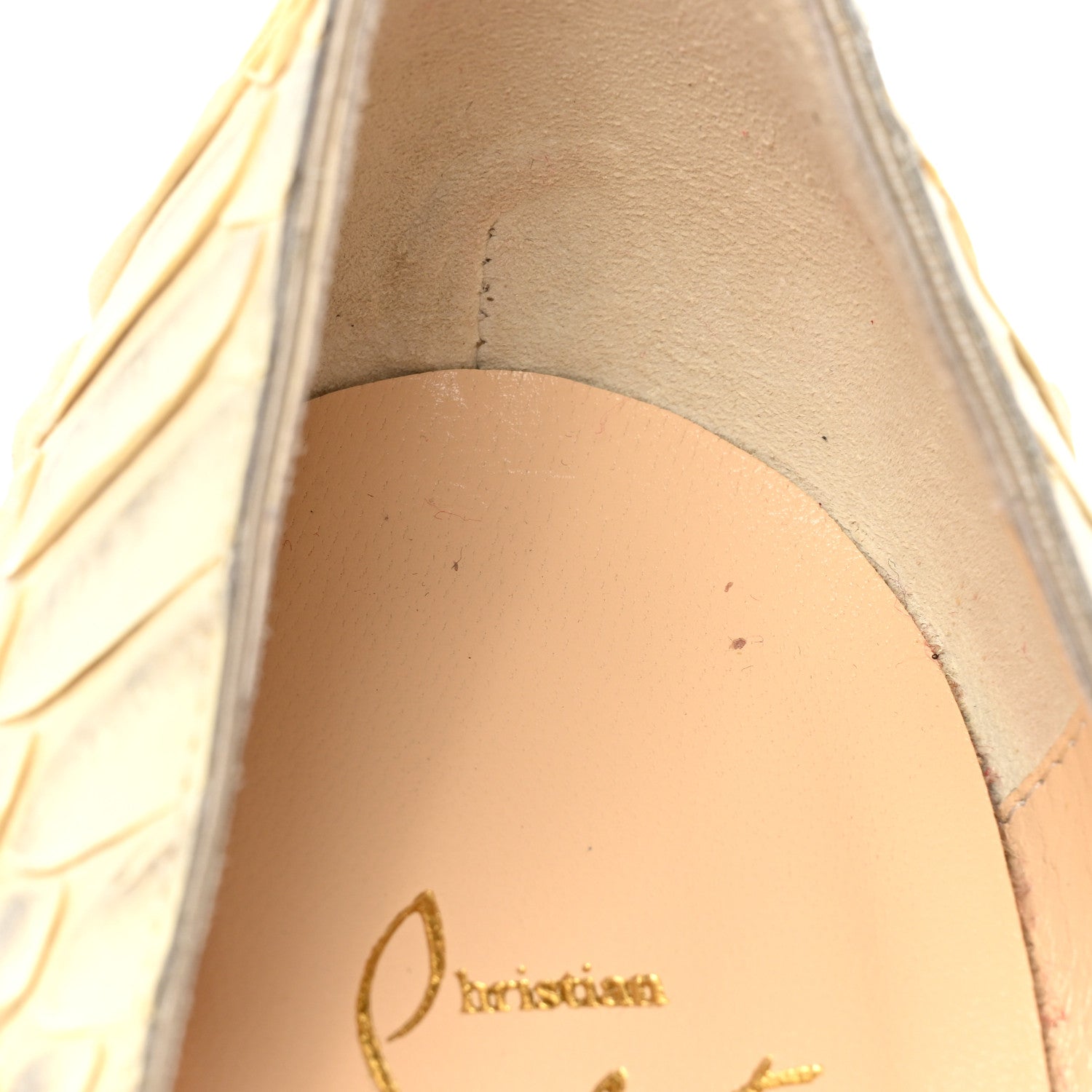 Christian Louboutin Python Lady Peep 150 Pumps 37.5 Beige 10 of 13