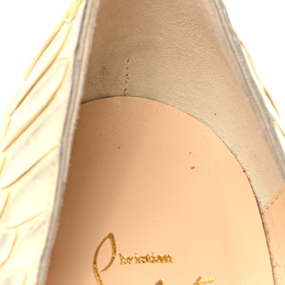 Christian Louboutin Python Lady Peep 150 Pumps 37.5 Beige 10 of 13