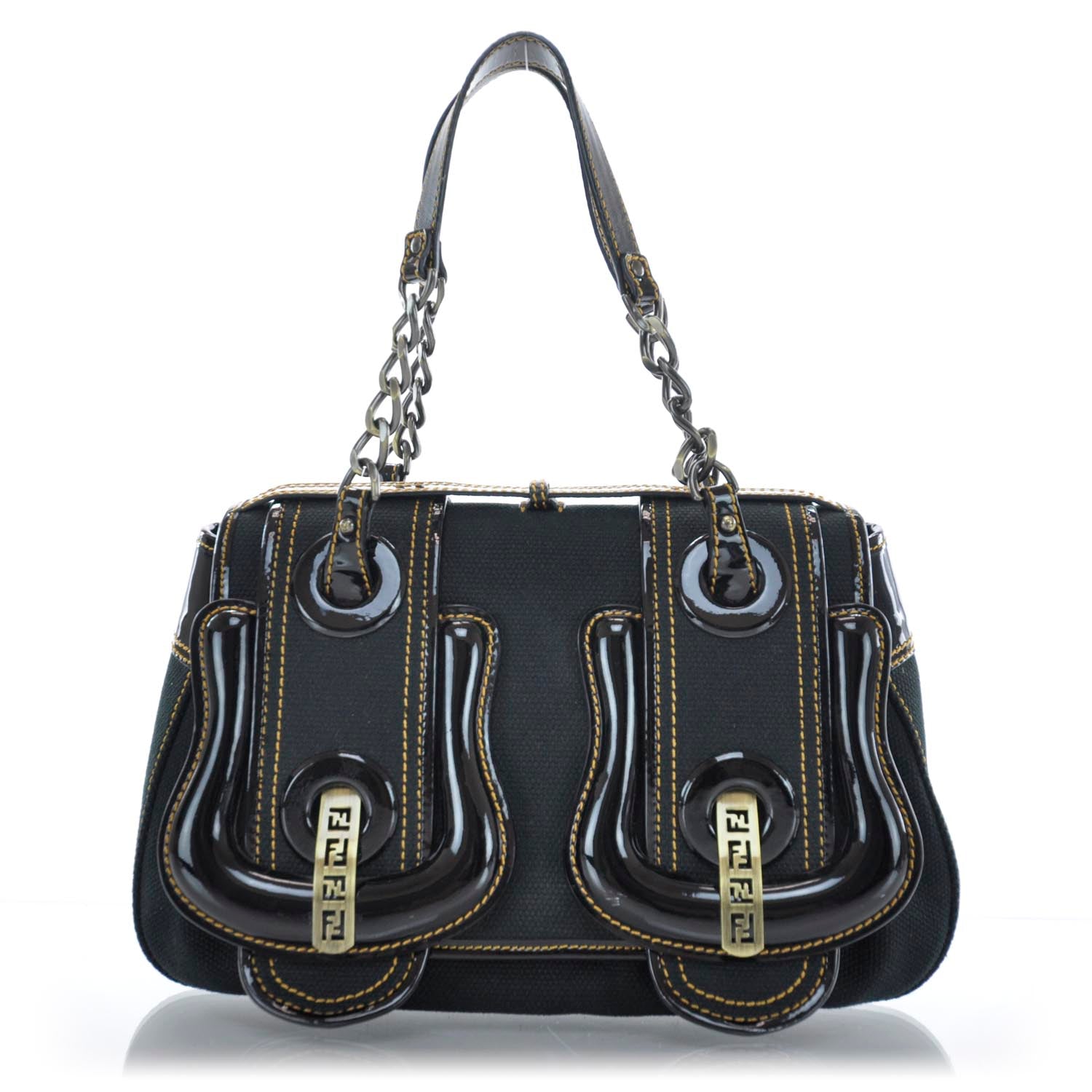 Fendi Toile Patent B Bag Black 1 of 10