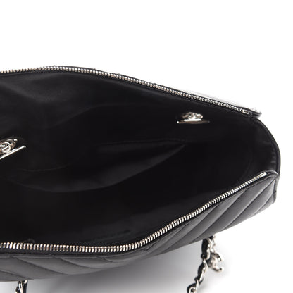 Chanel Lambskin Surpique Chevron Small Tote Black 5 of 10