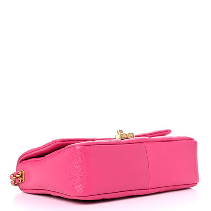 Chanel Shiny Caviar Quilted Small Chain Melody Flap Dark Pink 4 of 10