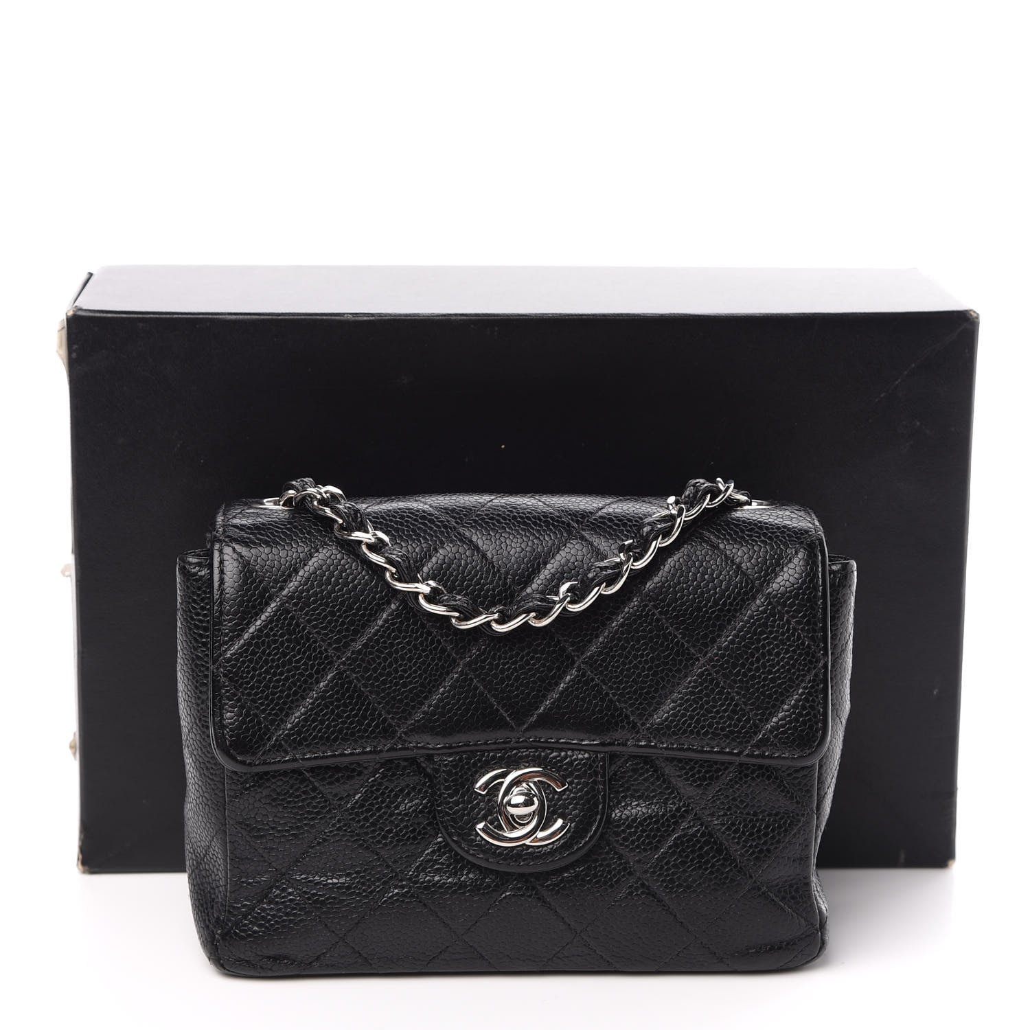 Chanel Caviar Quilted Mini Square Flap Black 11 of 11