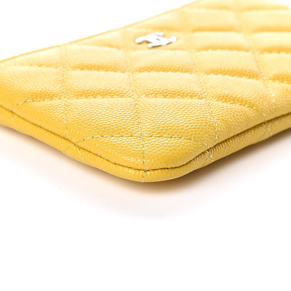 Chanel Caviar Quilted Small Cosmetic Case Yellow 5 of 10