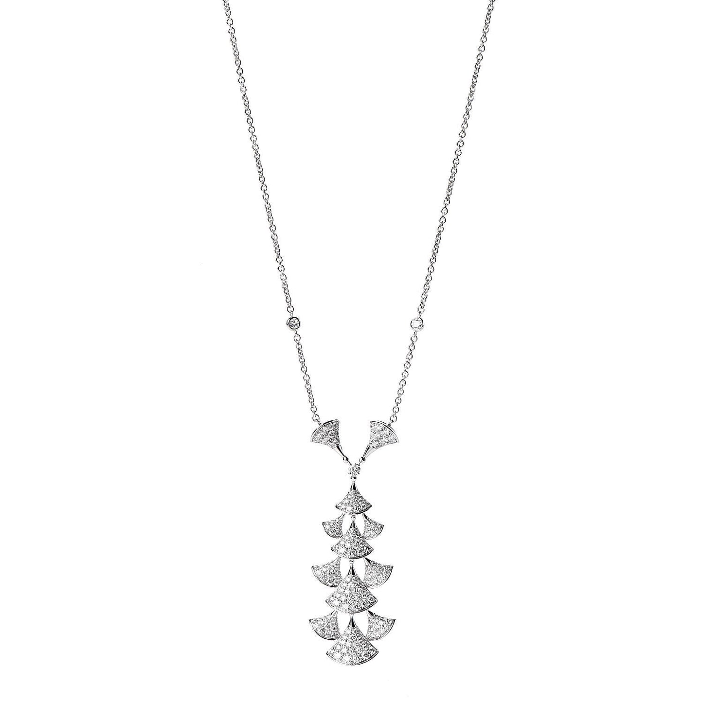 18K White Gold Diamond Diva's Dream Pendant Necklace
