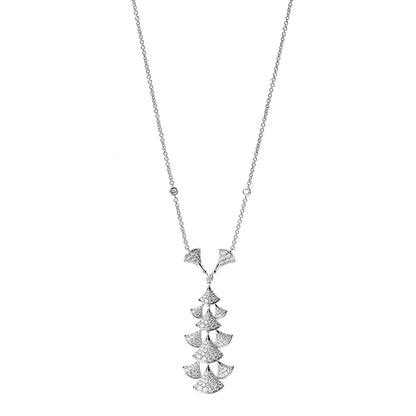 Bulgari 18K White Gold Diamond Diva's Dream Pendant Necklace 1 of 6