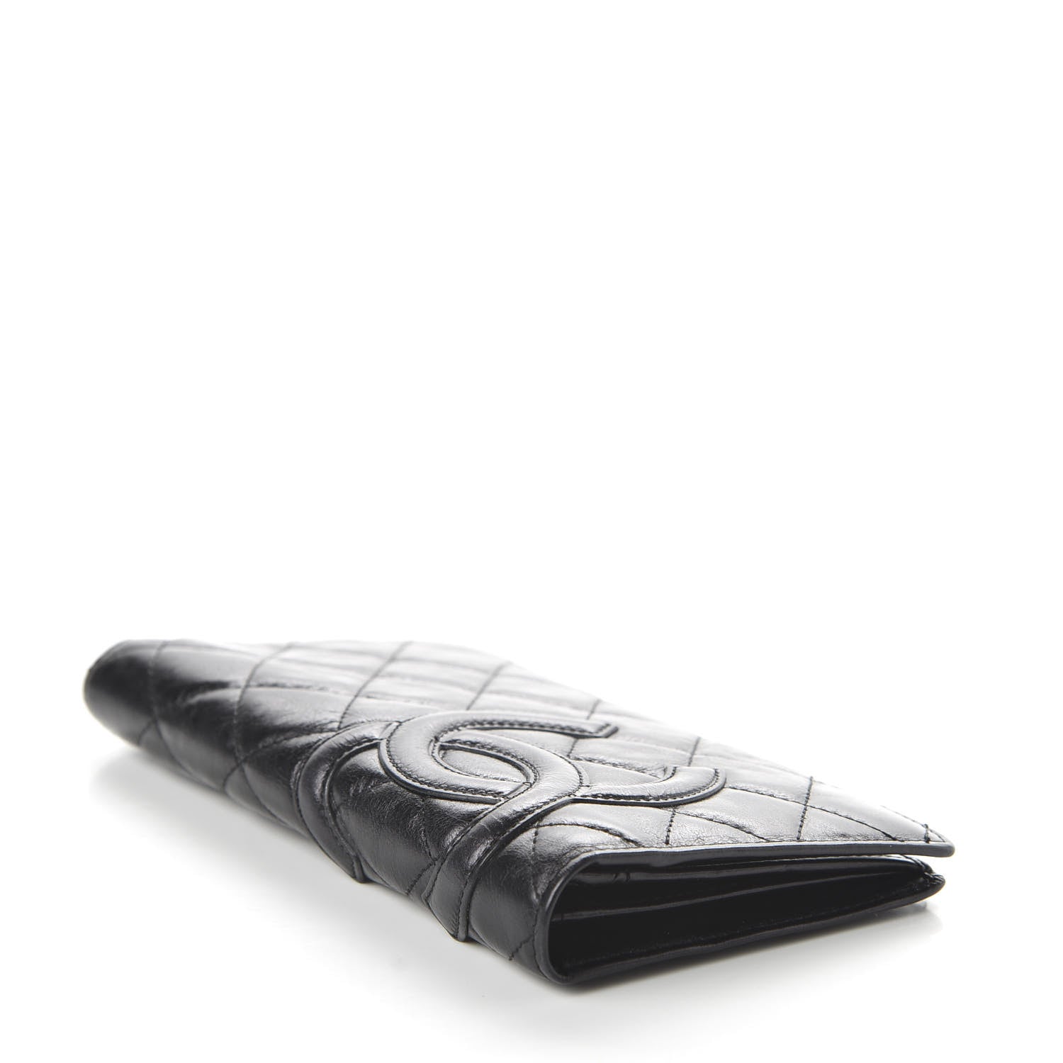 Chanel Aged Calfskin Quilted Cambon Yen Wallet Black 4 of 10