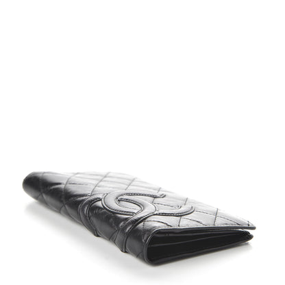 Chanel Aged Calfskin Quilted Cambon Yen Wallet Black 4 of 10