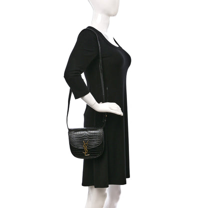 Saint Laurent Crocodile Embossed Calfskin Small Kaia Satchel Black 2 of 8