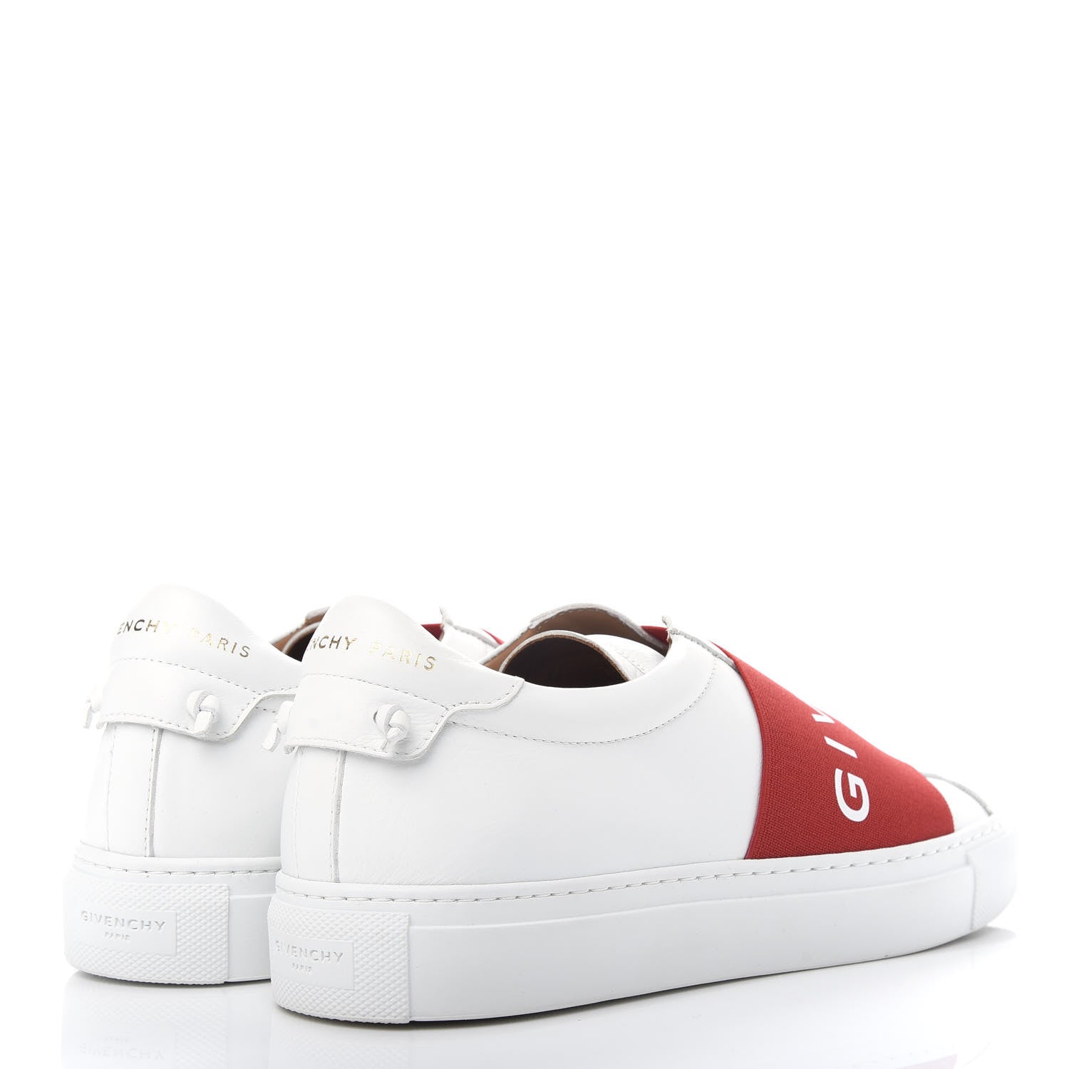 Givenchy Calfskin Band Logo Urban Street Sneakers 39 White Red 4 of 11